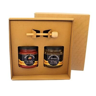 Miodowy zestaw z elegancką łyżeczką